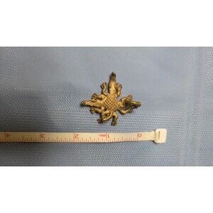 AVintage Brass Alligator Crocodile Brooch Pin Figural Reptile Gold Tone 2"
